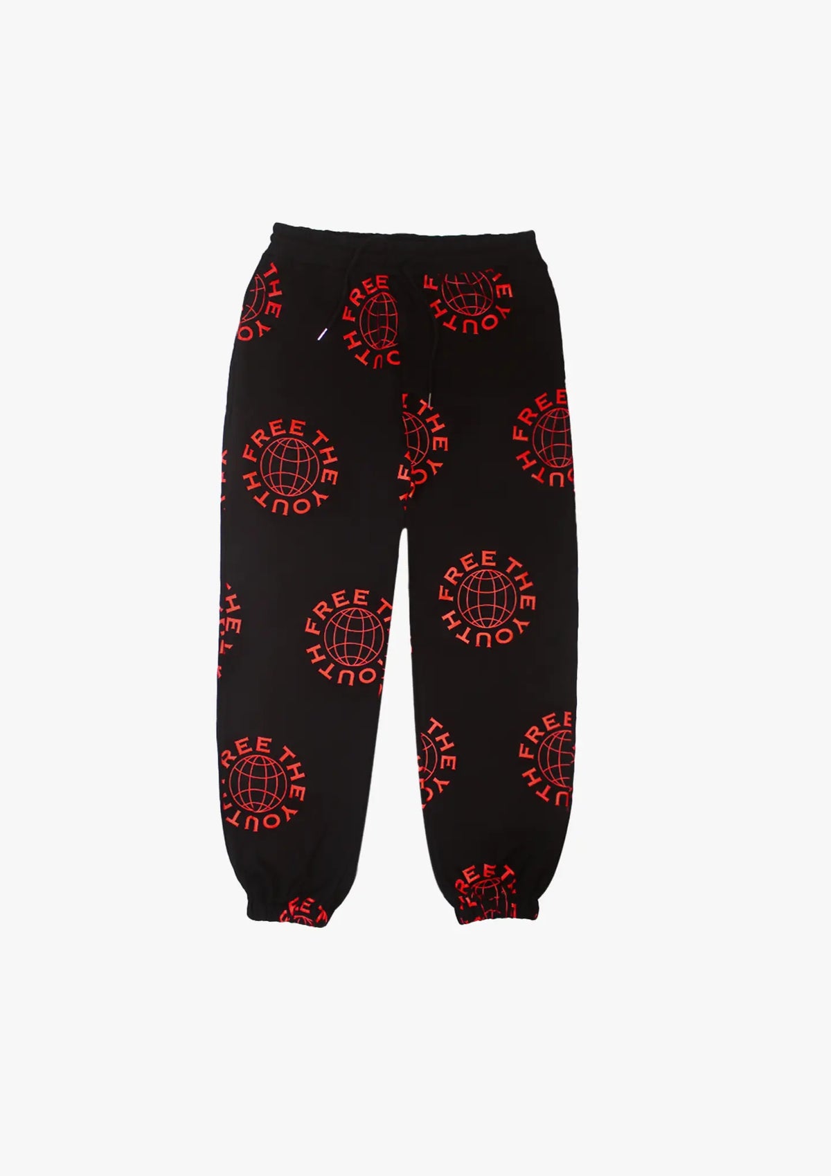 FTY Logo Monogram Print Sweatpants Black Free The Youth