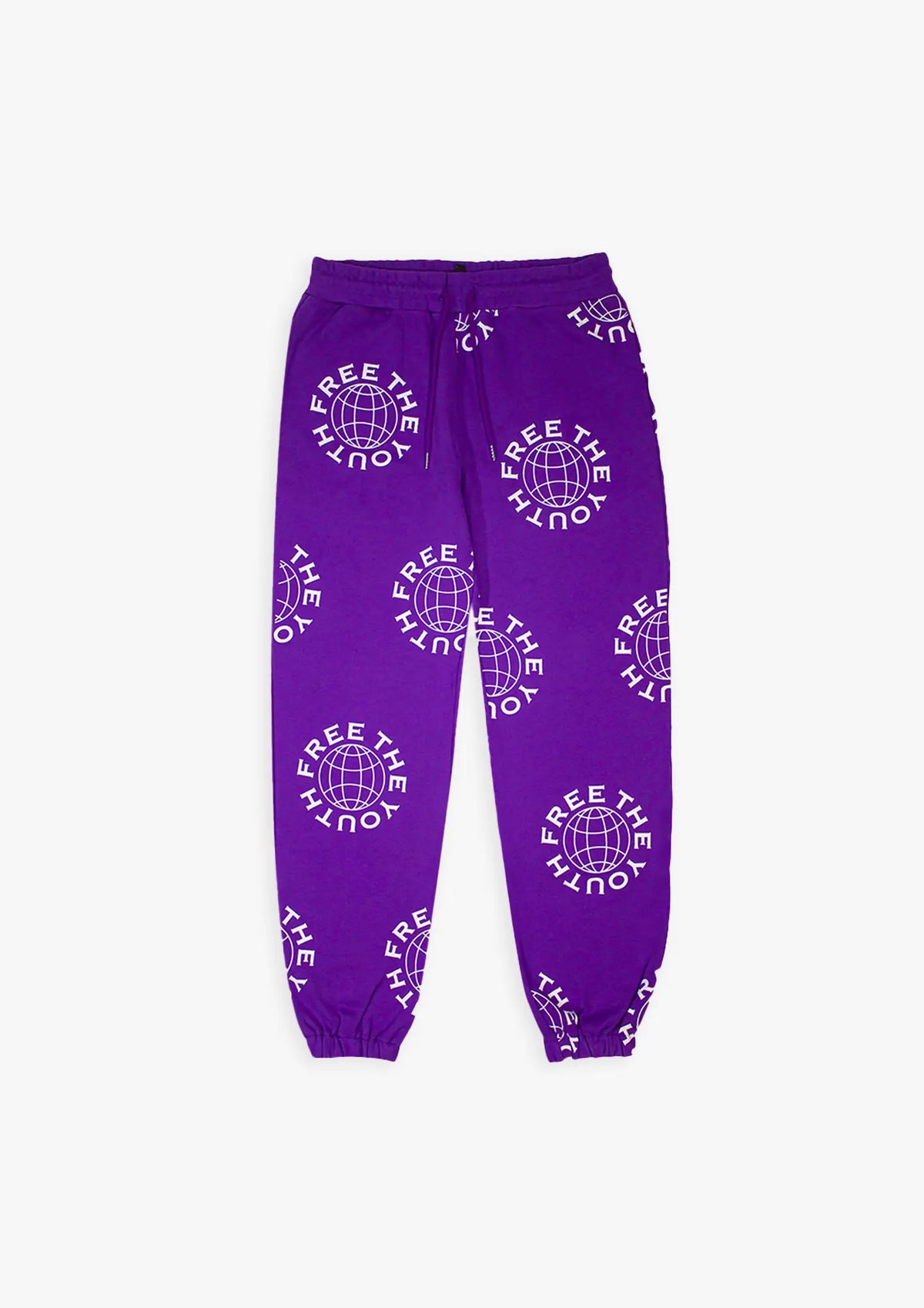 FTY Logo Monogram Print Sweatpants Purple Free The Youth