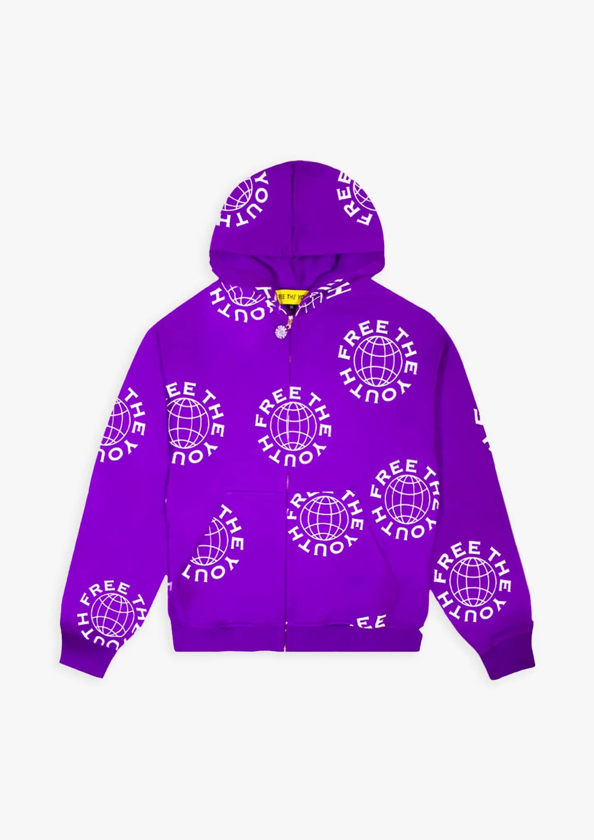 FTY Logo Monogram Zip-up Hoodie Purple Free The Youth