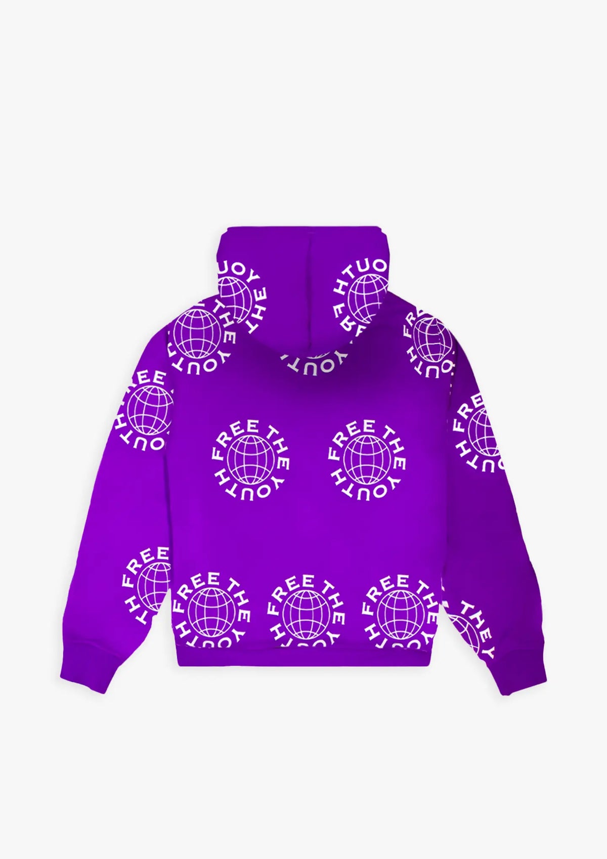 FTY Logo Monogram Zip-up Hoodie Purple Free The Youth