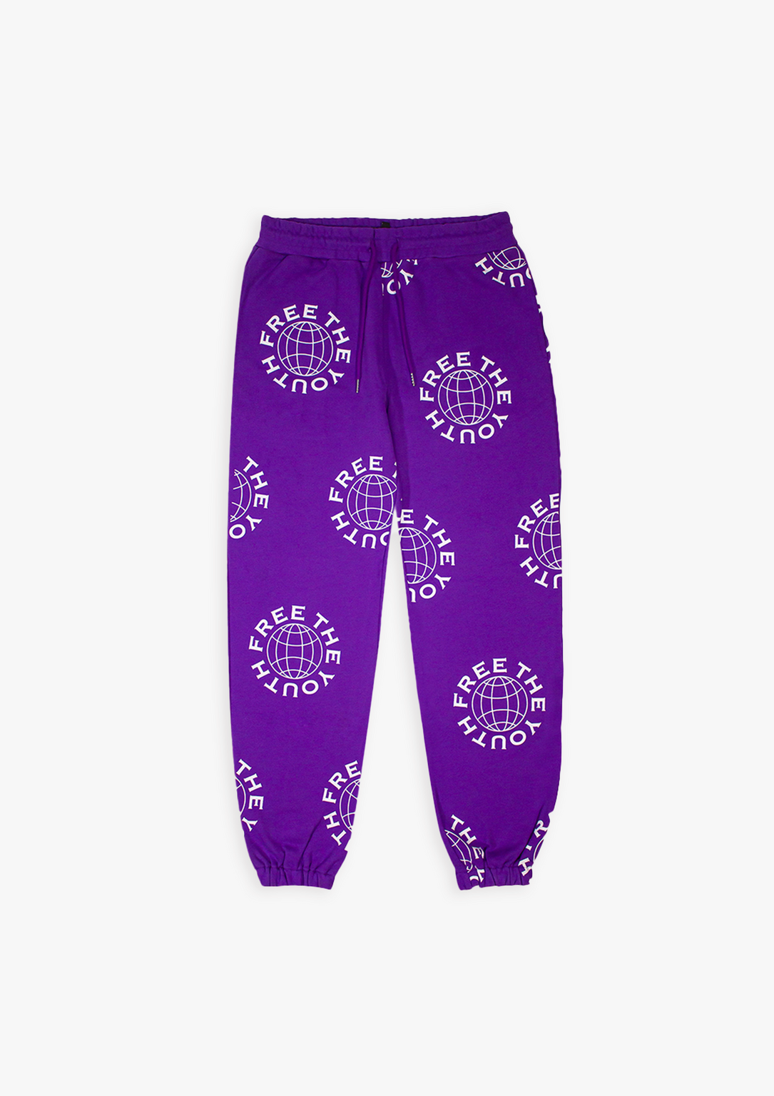 FTY Logo Monogram Print Sweatpants Purple