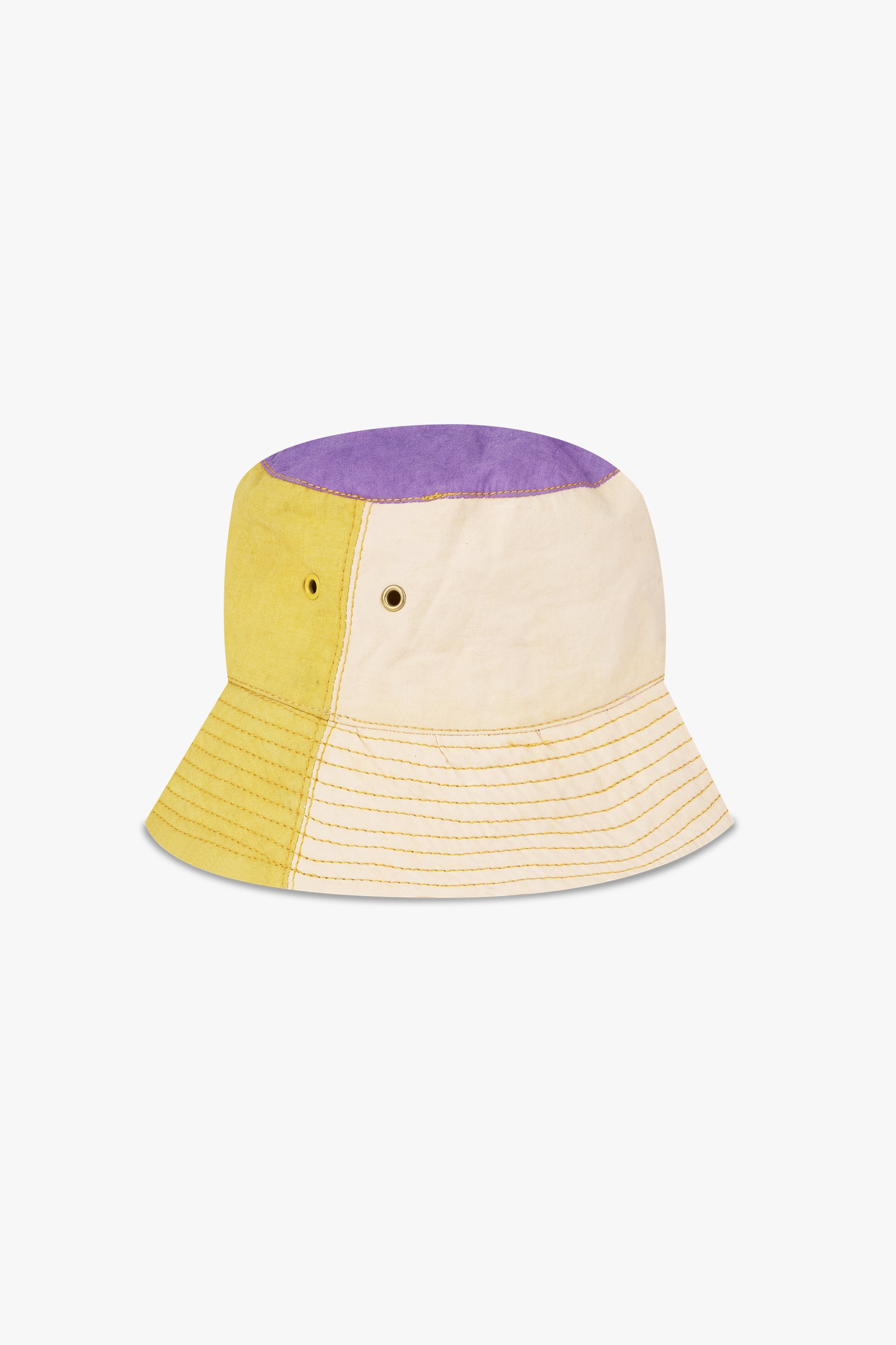 Patchwork Bucket Hat Yellow/Purple