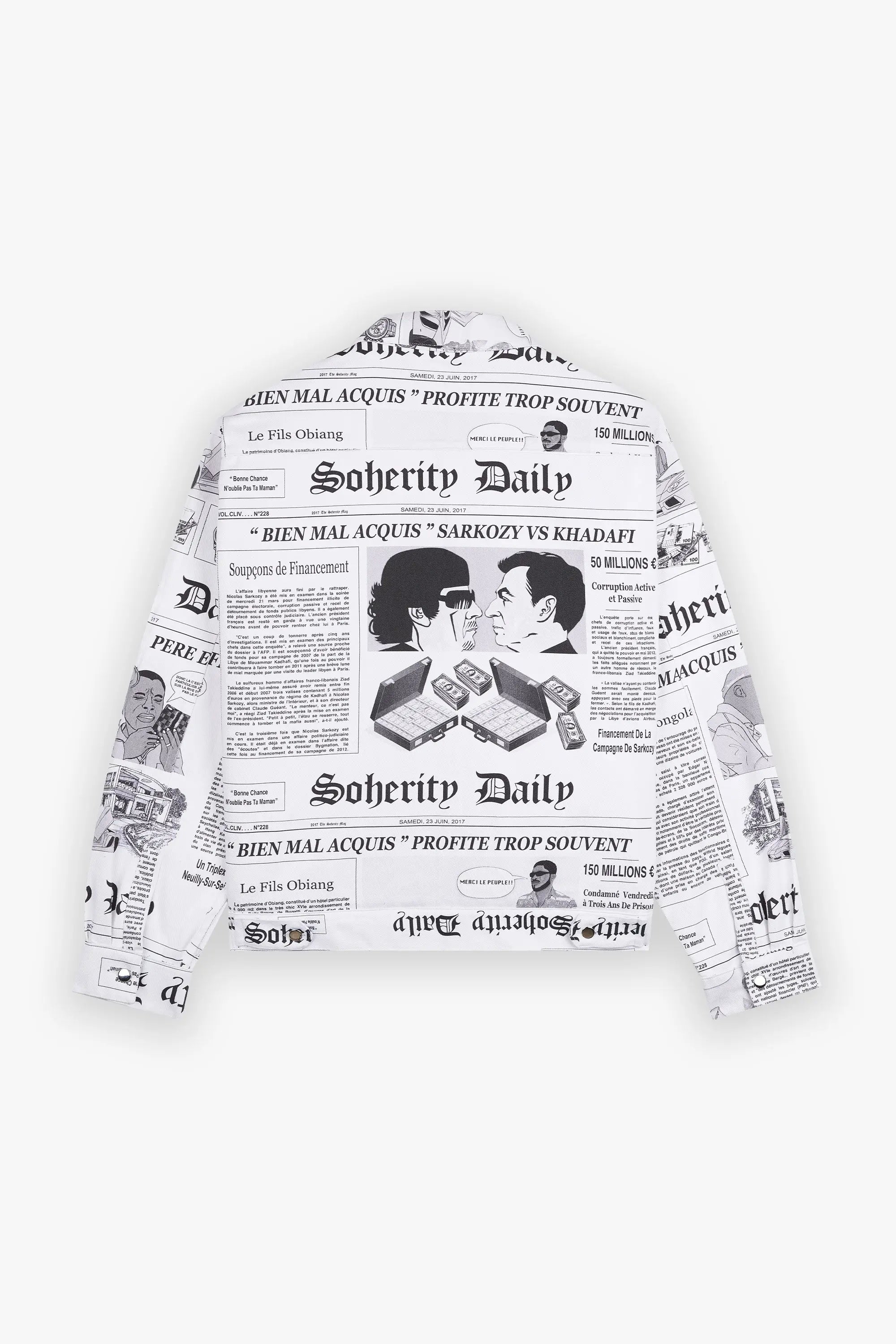 Daily Unisex Oversized denim Jacket "Bien mal acquis" Soherity