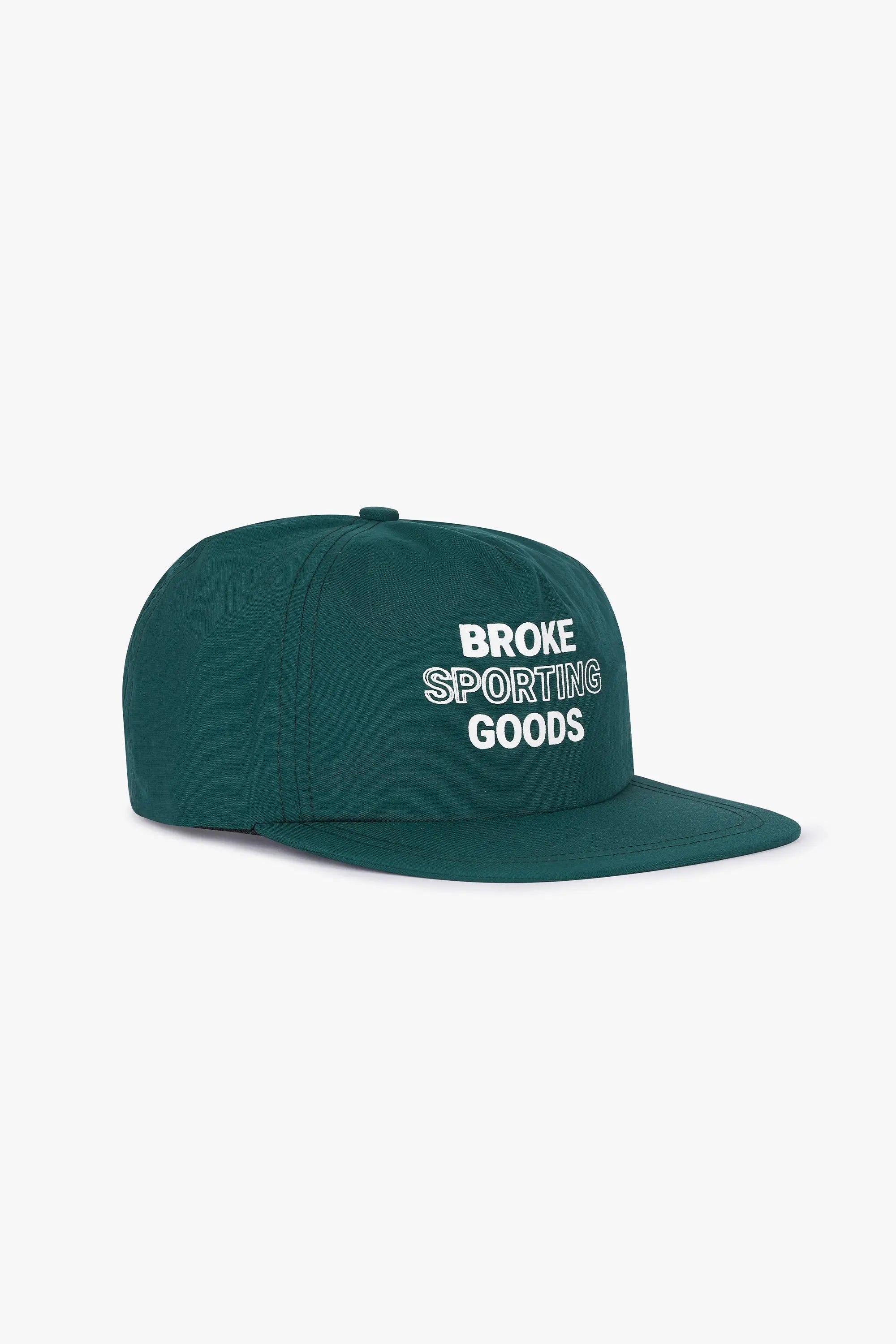 Old School Low Front 5 Panel Hat Green Broke