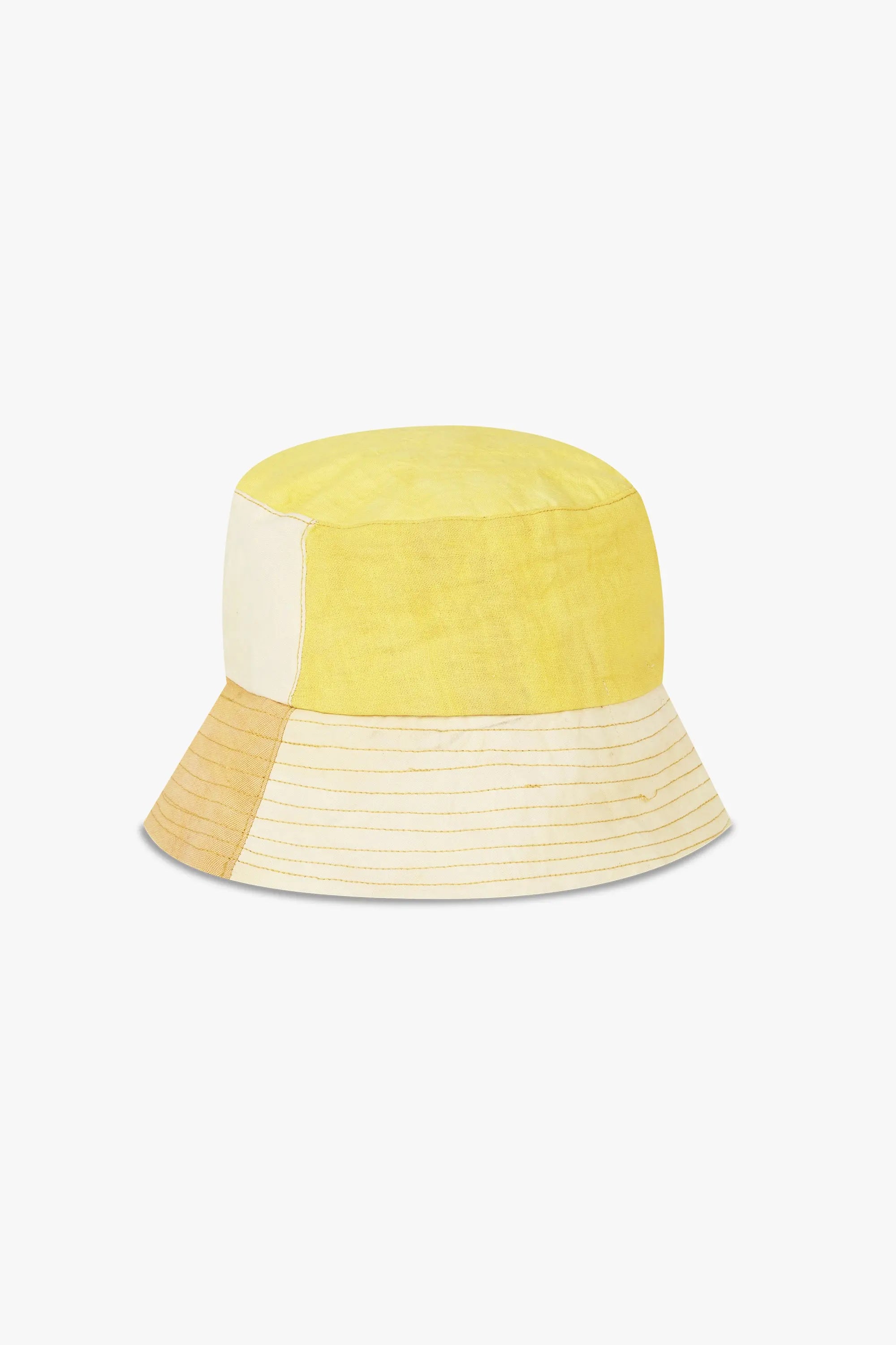 Patchwork Bucket Hat Yellow/Cream Ubeku