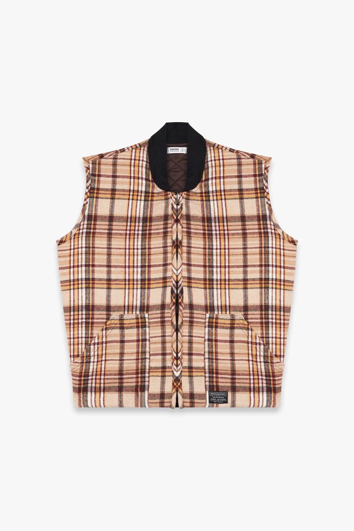 Plaid Utility Vest Broke