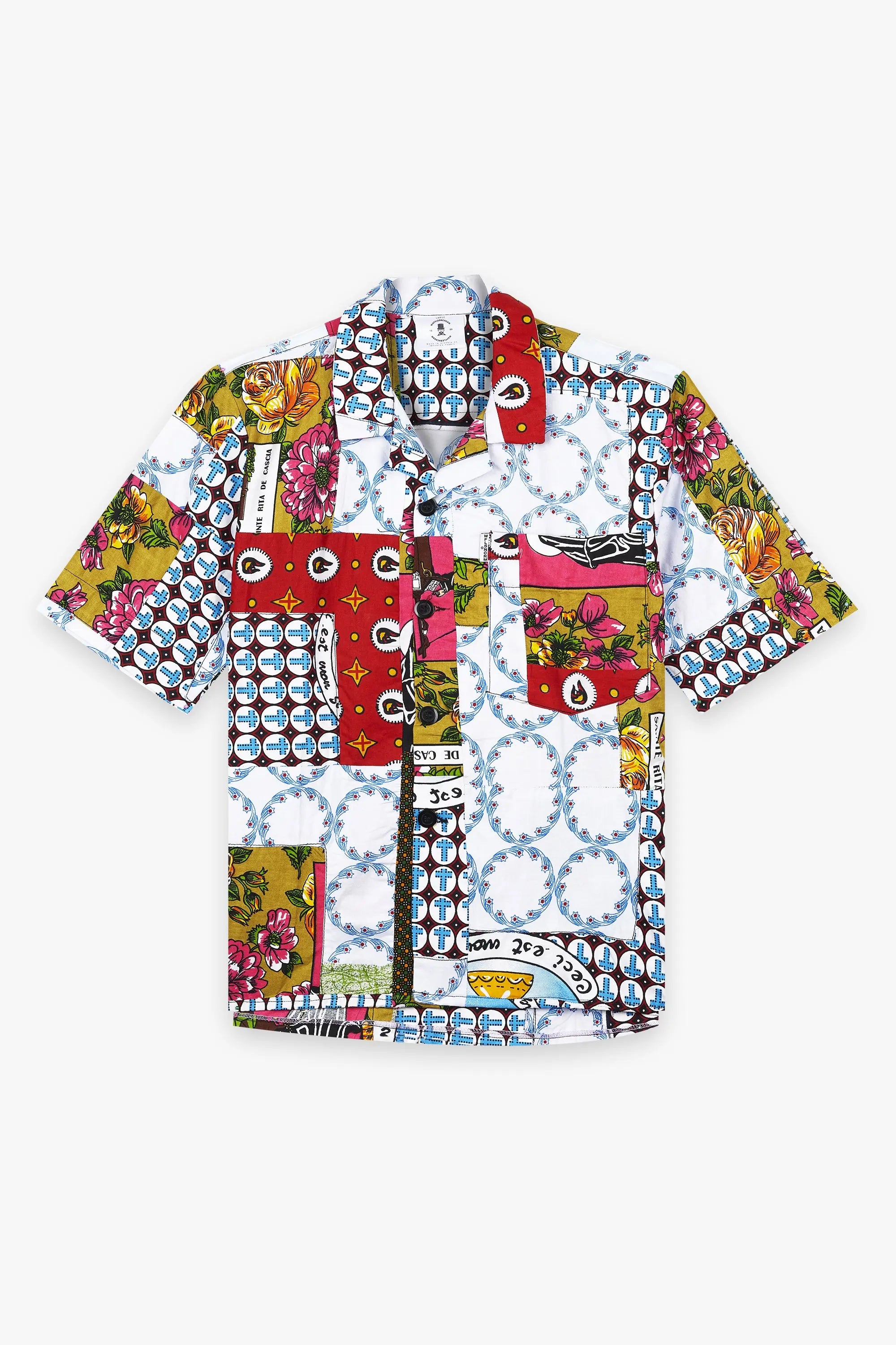 Saint Anthony Patchwork Shortsleeve Shirt Dark Waf