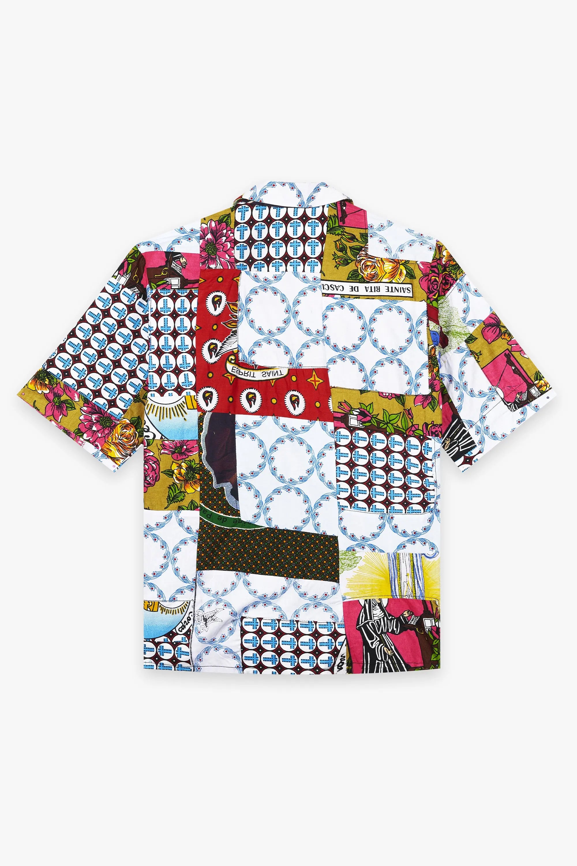 Saint Anthony Patchwork Shortsleeve Shirt Dark Waf