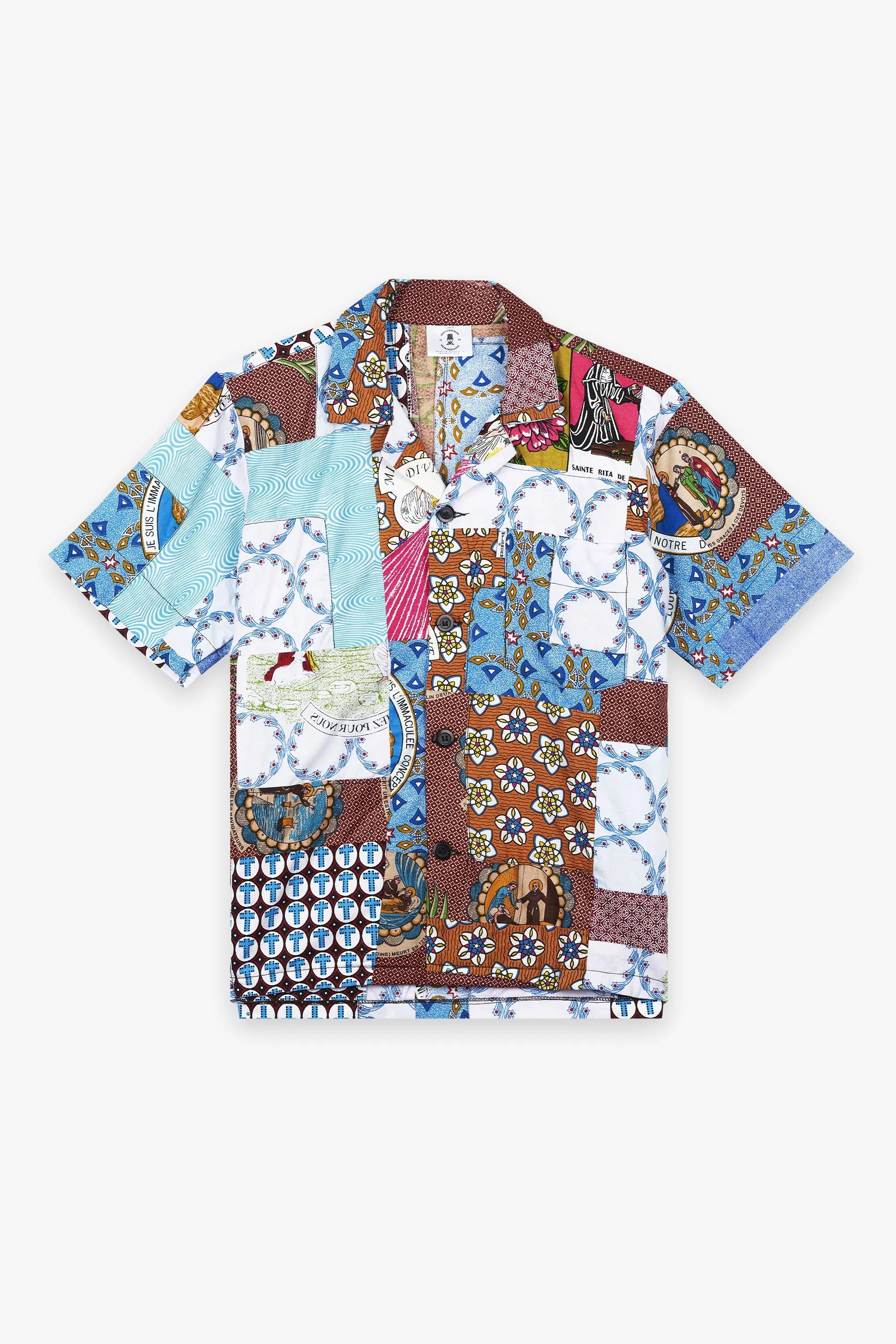 Saint Anthony Patchwork Shortsleeve Shirt Light Waf